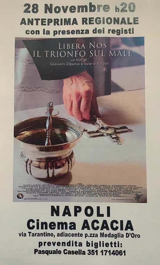 Gruppo di preghiera napoletano sui passi di Santa Veronica Giuliani Napoli: locandina del documentario "Libera Nos. Il trionfo sul male"